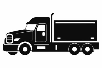 Detailed Semi-Truck Line Drawing Vector