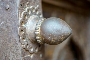 Hyderabad, Telangana, Golkonda Fort, India, door knob
