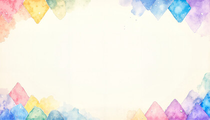 Fototapeta premium Watercolor background with colorful diamonds and gradients