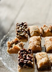 Artisanal Sweets Tray Featuring a Variety of Traditional Middle Eastern Flavors.