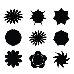 Black Decorative star and shape design collection 