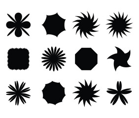 Black Decorative star and shape design collection 