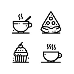 bread icon minimal lines on white background