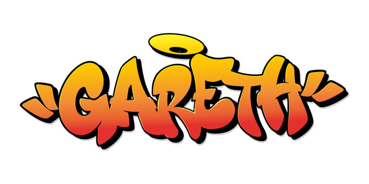 Gareth name in graffiti style. Vector illustration.