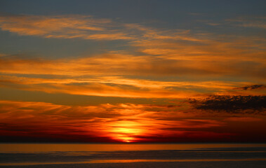 Photo of a beautiful unusual sunset