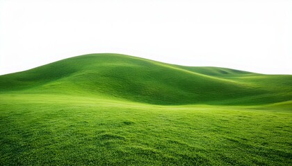 Obraz premium green grass hill background isolated on white outdoor of green meadow background