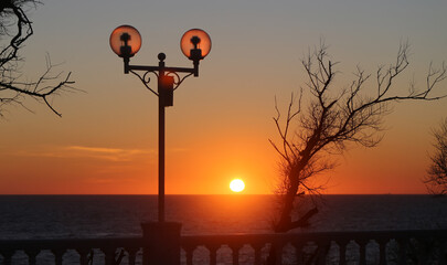 Photo of a beautiful unusual sunset