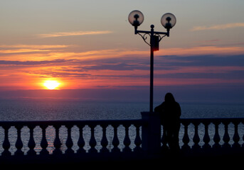 Photo of a beautiful unusual sunset