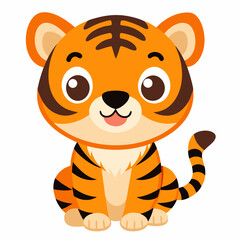 tiger cartoon isolated on white