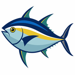 fish on blue
