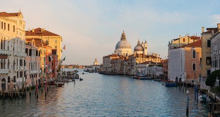 Grand Canal and Basilica di Santa Maria della Salute at Sunset