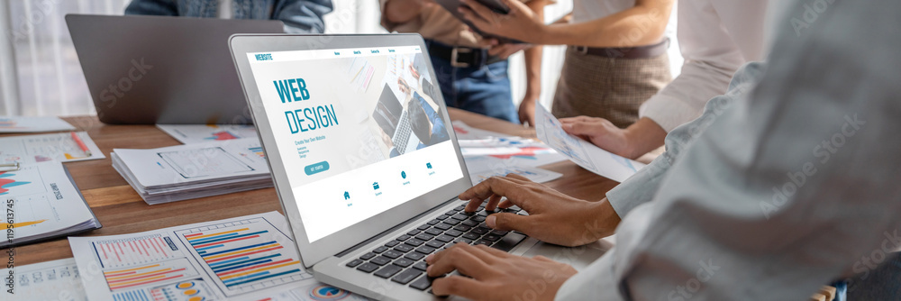Poster website design software provide brisk template for online retail business and e-commerce