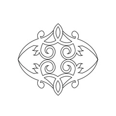 Floral Design A classic black and white floral design element featuring elegant, curved leaves and intricate detailing. Ornamental Perfect for use in decorative borders, logos