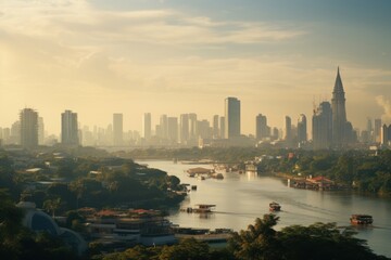 Architecture metropolis landscape cityscape.