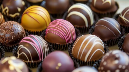 Obraz premium Set of chocolates. Generative AI