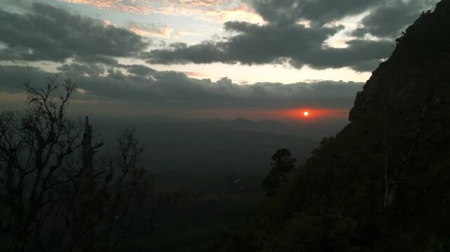 Drone Aerial of Zomba Massif, Malawi at Sunrise