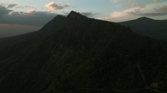 Drone Aerial of Zomba Massif, Malawi at Sunrise