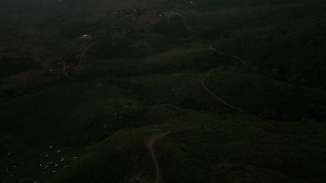 Drone Aerial of Zomba Massif, Malawi at Sunrise