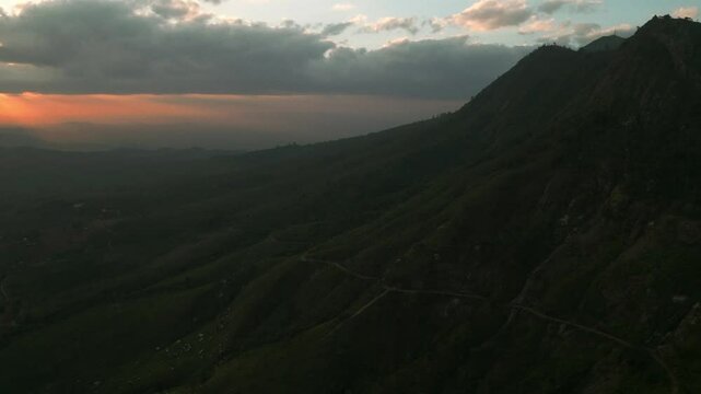Drone Aerial of Zomba Massif, Malawi at Sunrise
