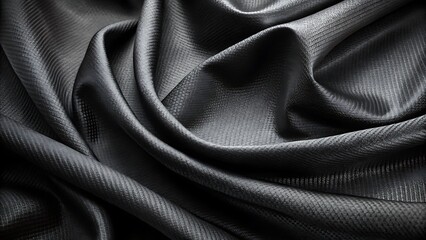 Obraz premium Elegant Black Fabric Texture Background with Subtle Grain and Woven Pattern for Modern Designs