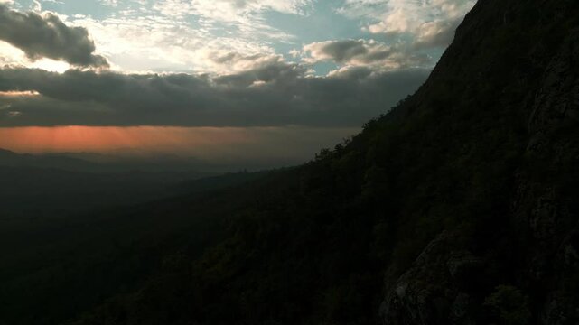 Drone Aerial of Zomba Massif, Malawi at Sunrise