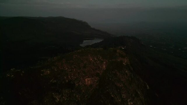 Drone Aerial of Zomba Massif, Malawi at Sunrise