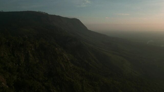 Drone Aerial of Zomba Massif, Malawi at Sunrise