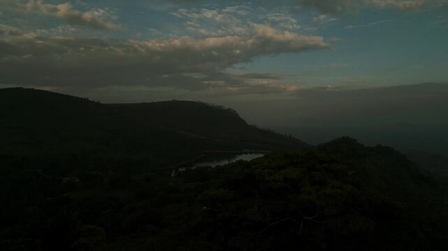 Drone Aerial of Zomba Massif, Malawi at Sunrise
