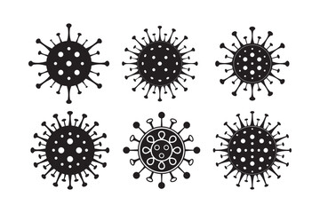 Virus silhouette vector  Bundle illustration, Virus silhouette
