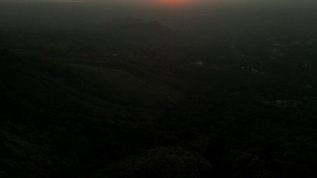 Drone Aerial of Zomba Massif, Malawi at Sunrise