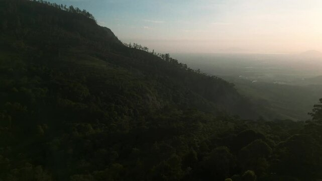 Drone Aerial of Zomba Massif, Malawi at Sunrise