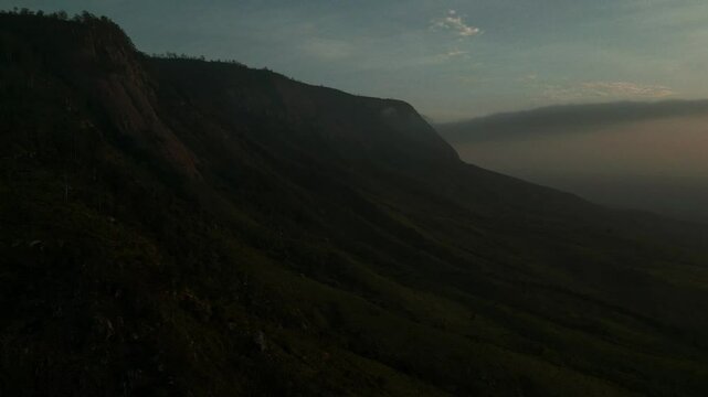 Drone Aerial of Zomba Massif, Malawi at Sunrise