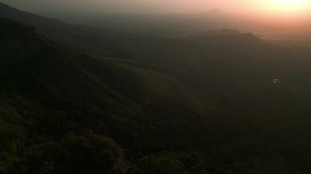 Drone Aerial of Zomba Massif, Malawi at Sunrise