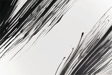 Obraz premium Brush strokes texture. Black ink brush strokes on white background. Abstract brush strokes. Grunge background.