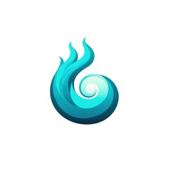 Teal flame spiral logo design on white background (1)