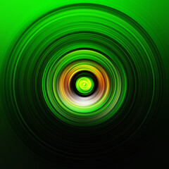 Colorful radial motion effect. Abstract rounded background. Color curves and sphere.