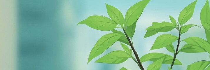 Obraz premium Lush Green Basil Plant Leaves Outdoors - Vibrant green basil leaves, growth, freshness, nature, spring. Symbolizing health, vitality, and new beginnings.