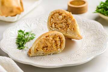 Latin American empanadas with chicken split filling