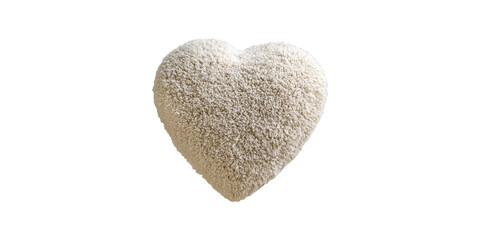 Obraz premium Heart-shaped fluffy cushion isolated on transparent background