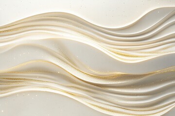 Obraz premium This background features a captivating ripple pattern reminiscent of soft snow drifts, composed of delicate white and gold tones. The gentle light reflections add a sense of depth