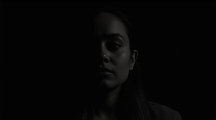 Chiaroscuro Portrait: Half-Lit Face