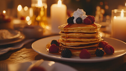 A Heartwarming Family Celebration on National Pancake Day in the UK Surrounded by Delicious Stacks and Joyful Moments