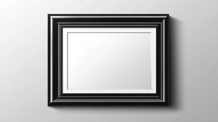 Black frame on white wall with minimalist design and elegant borders