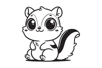Cute cartoon chipmunk outline 
