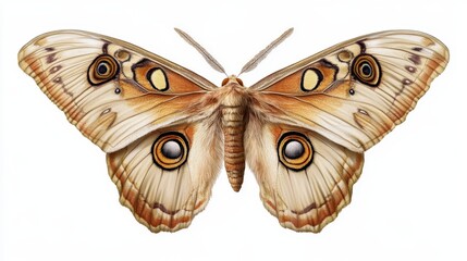 Detailed close-up of a colorful moth with eye-patterned wings