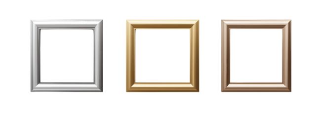 3 picture frames, transparent background png  (2)