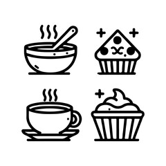 bread icon minimal lines on white background