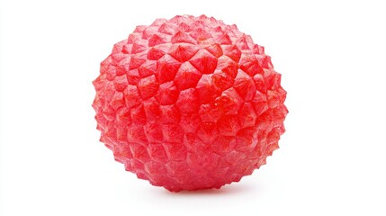 Single Lychee Fruit Stock Photo - Close-up image of a single, ripe lychee fruit isolated on a white background.  Perfect for food blogs, recipes, and product packaging.