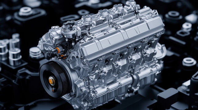 Powerful Car Engine Showcasing Intricate Design and Engineering Excellence