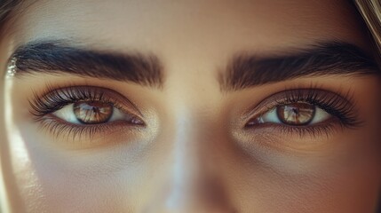 Fototapeta premium Woman's eyes, close-up, outdoors, sunlight, beauty